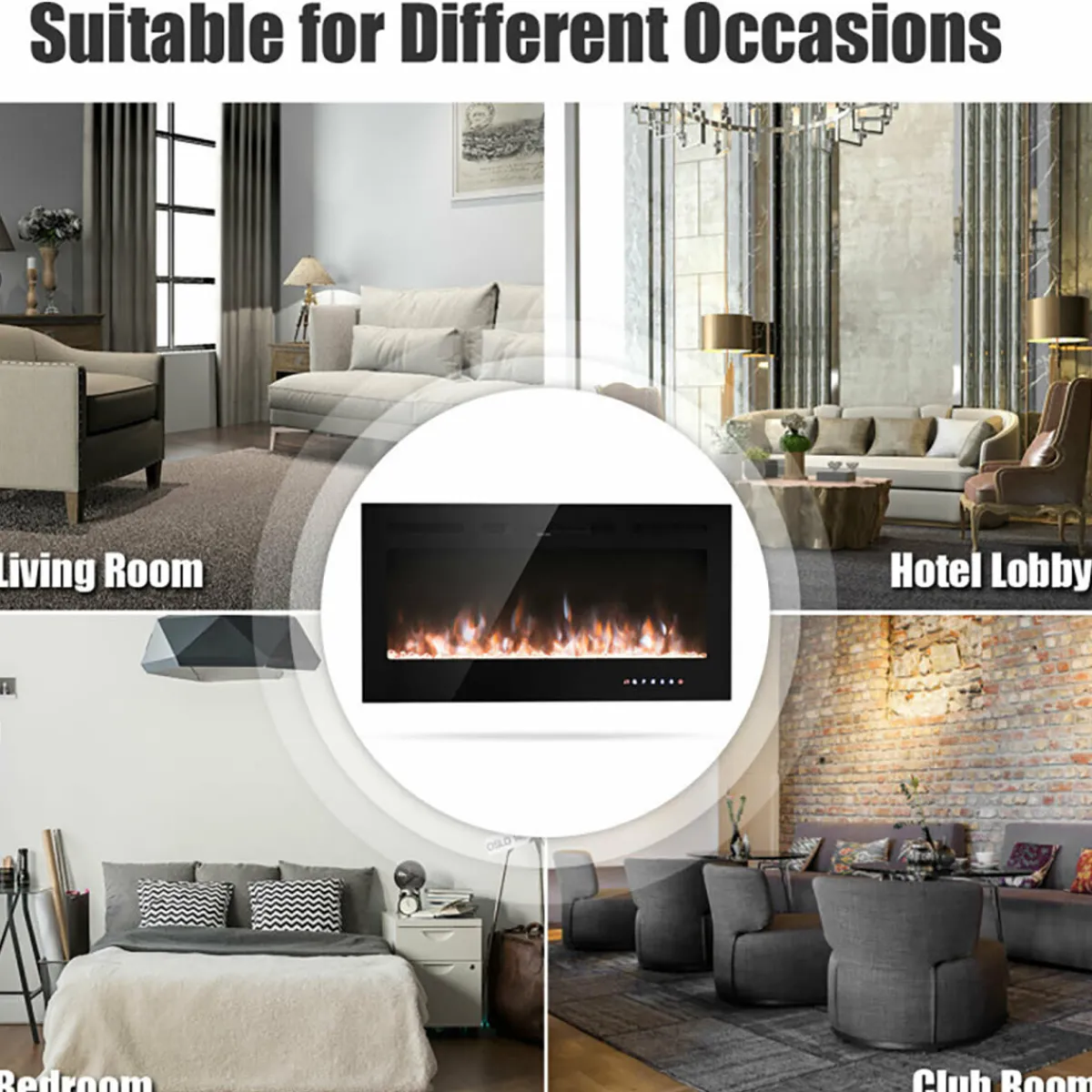 GoPlus (Costway) 40'' Recessed Electric Fireplace