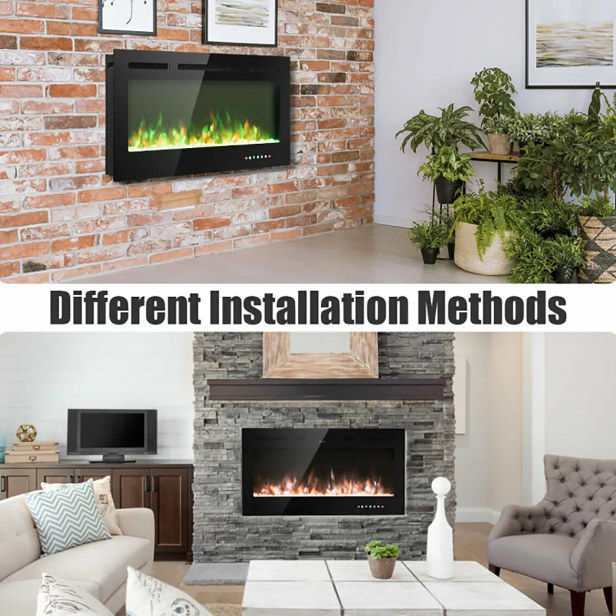 GoPlus (Costway) 40'' Recessed Electric Fireplace