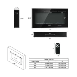 GoPlus (Costway) 40'' Recessed Electric Fireplace
