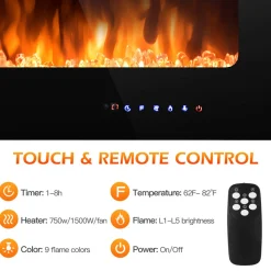 GoPlus (Costway) 36'' Recessed/Wall-Mounted Electric Fireplace