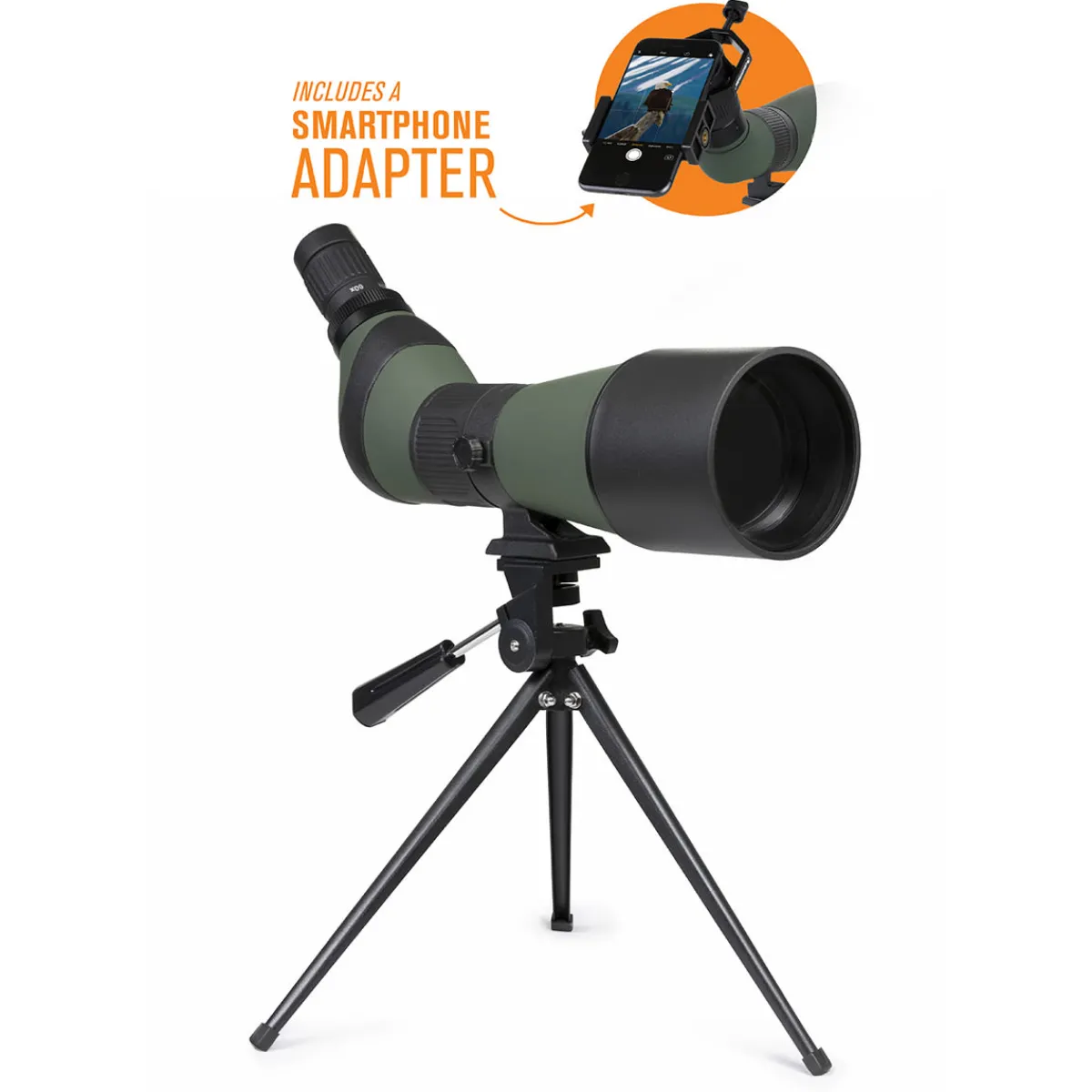 Celestron Acquisition, LLC 20x-60x Spotting Scope with Smartphone Adapter