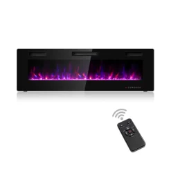 Ontel Products 60'' Ultra-Thin Recessed/Wall-Mounted Electric Fireplace