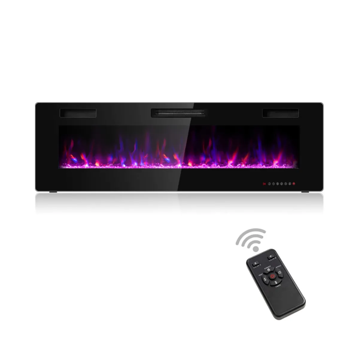Ontel Products 60'' Ultra-Thin Recessed/Wall-Mounted Electric Fireplace
